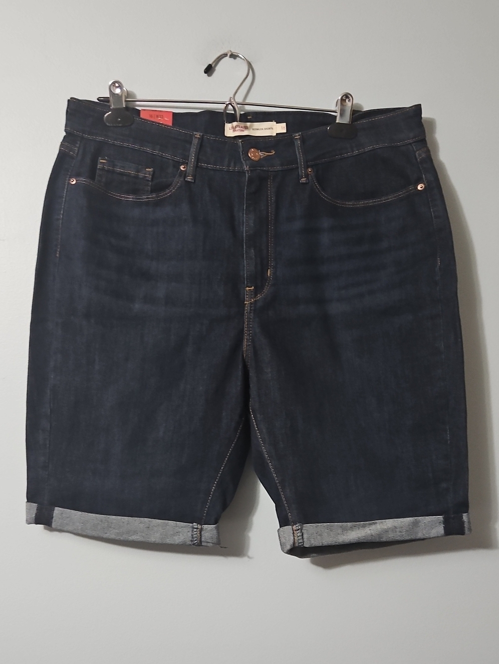 Levi's Dark Indigo Denim Jean Bermuda Shorts Size 16